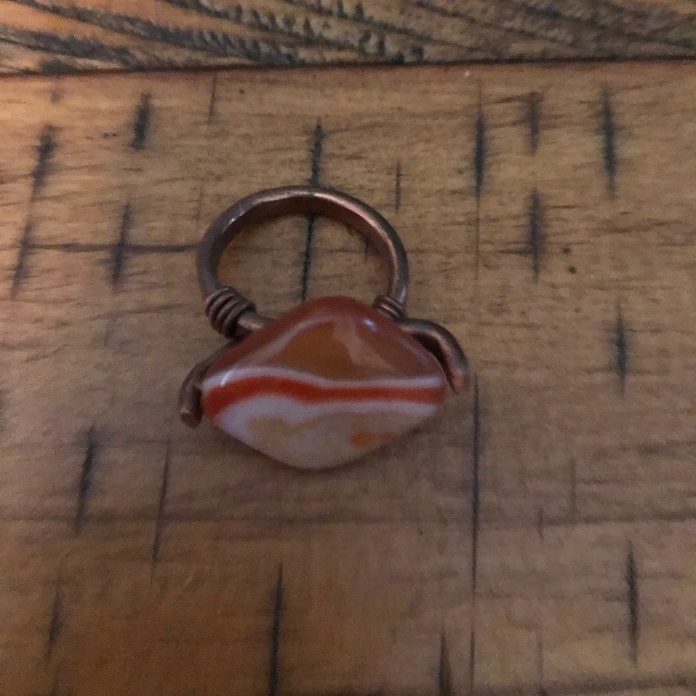 Tigers eye and copper ring